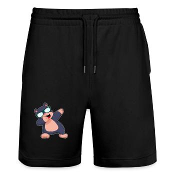 Mole Hip Hip Dance - Stanley/Stella Trainer Unisex Organic Jogging Shorts - black - Front - Nik (191cm) & Marisol (170cm)
