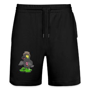 Krähe Halloween Zombie - Stanley/Stella Unisex Bio Joggingshorts Trainer  - Schwarz - Vorne - Nik (191cm) & Marisol (170cm)