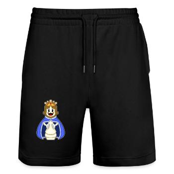 Schachfigur König Schach - Stanley/Stella Unisex Bio Joggingshorts Trainer  - Schwarz - Vorne - Nik (191cm) & Marisol (170cm)