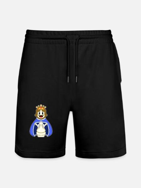 Chess Piece King Chess - Stanley/Stella Trainer Unisex Organic Jogging Shorts - black