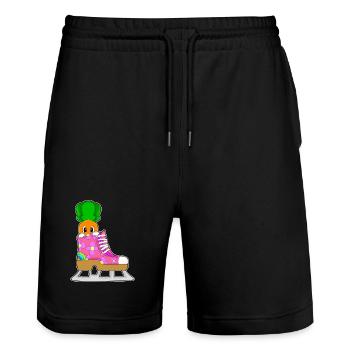 Karotte Eislaufen Schlittschuhe - Stanley/Stella Trainer Unisex Organic Jogging Shorts - black - Front - Nik (191cm) & Marisol (170cm)