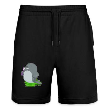 Seal Toothbrush - Stanley/Stella Trainer Unisex Organic Jogging Shorts - black - Front - Nik (191cm) & Marisol (170cm)