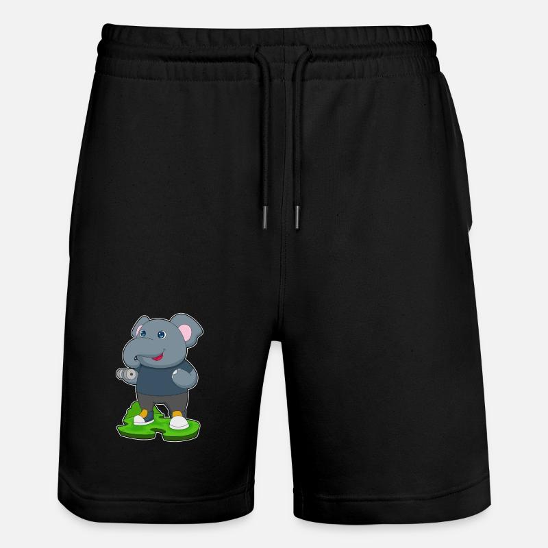 Bodybuilding éléphant avec haltères - Short de jogging bio TRAINER Stanley/Stella unisexe - noir