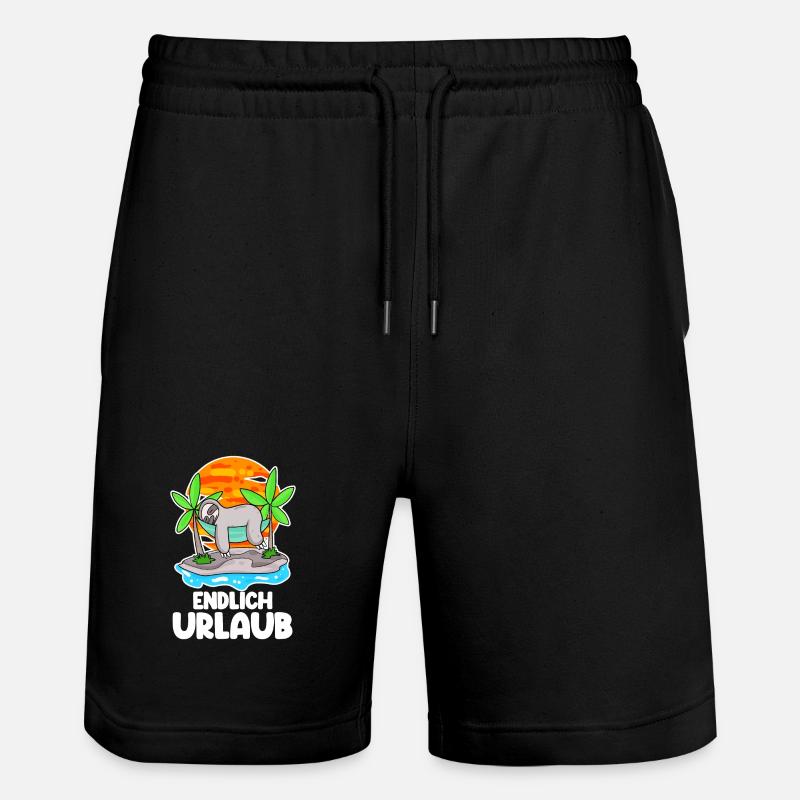 Urlaub Spruch - Stanley/Stella Unisex Bio Joggingshorts Trainer  - Schwarz