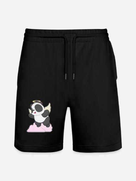 Panda Angel Wings - Stanley/Stella Trainer Unisex Organic Jogging Shorts - black