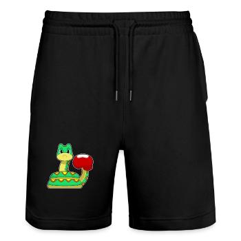 Schlange Boxer Boxhandschuhe Boxen - Stanley/Stella Unisex Bio Joggingshorts Trainer  - Schwarz - Vorne - Nik (191cm) & Marisol (170cm)