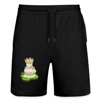 Chess Piece Tower Chess - Stanley/Stella Trainer Unisex Organic Jogging Shorts - black - Front - Nik (191cm) & Marisol (170cm)