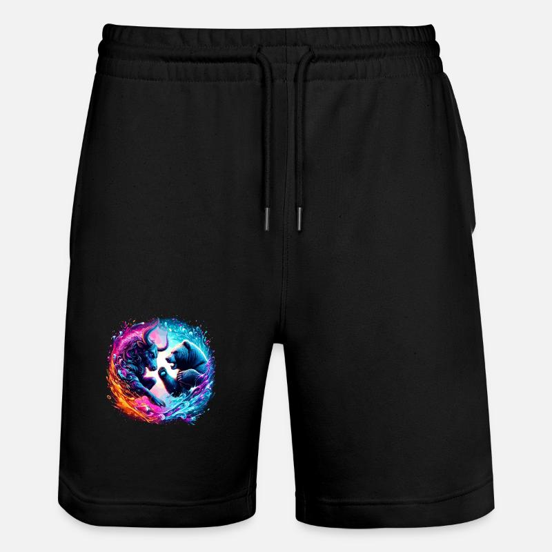 Bulle vs Bär Börsen Kampf - Stanley/Stella Unisex Bio Joggingshorts Trainer  - Schwarz