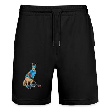 Bâton de hockey sur glace Kangourou - Short de jogging bio TRAINER Stanley/Stella unisexe - noir - Devant - Nik (191cm) & Marisol (170cm)