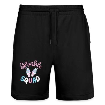 Eiscreme - Stanley/Stella Unisex Bio Joggingshorts Trainer  - Schwarz - Vorne - Nik (191cm) & Marisol (170cm)