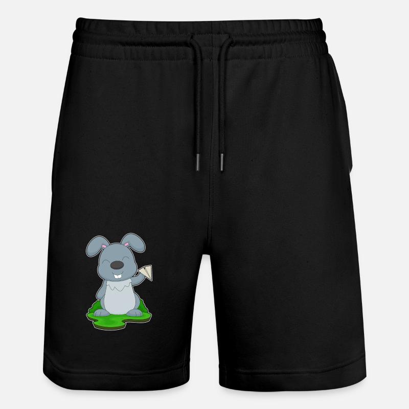 Hase Papierflugzeug - Stanley/Stella Unisex Bio Joggingshorts Trainer  - Schwarz