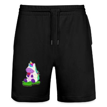 Jeu de cartes de poker Unicorn Poker - Short de jogging bio TRAINER Stanley/Stella unisexe - noir - Devant - Nik (191cm) & Marisol (170cm)
