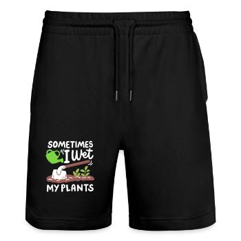 Garten Gartenarbeit Gießkanne - Stanley/Stella Unisex Bio Joggingshorts Trainer  - Schwarz - Vorne - Nik (191cm) & Marisol (170cm)