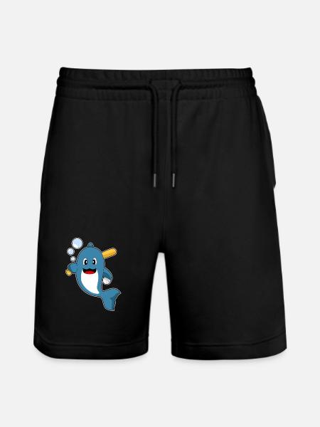 Dolphin Baseball Baseball Bat - Stanley/Stella Trainer Unisex Organic Jogging Shorts - black