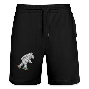 Nashorn Inline skating Inline skates - Stanley/Stella Unisex Bio Joggingshorts Trainer  - Schwarz - Vorne - Nik (191cm) & Marisol (170cm)