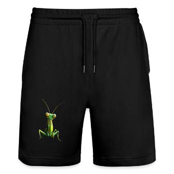 Gottesanbeterin Praying Mantis Liebe Fangschrecken - Stanley/Stella Unisex Bio Joggingshorts Trainer  - Schwarz - Vorne - Nik (191cm) & Marisol (170cm)