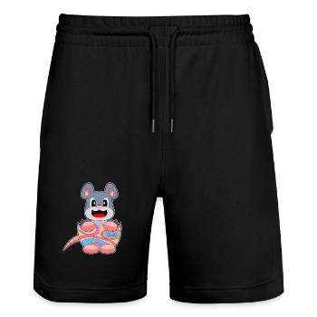Mouse Easter Easter Egg - Stanley/Stella Trainer Unisex Organic Jogging Shorts - black - Front - Nik (191cm) & Marisol (170cm)