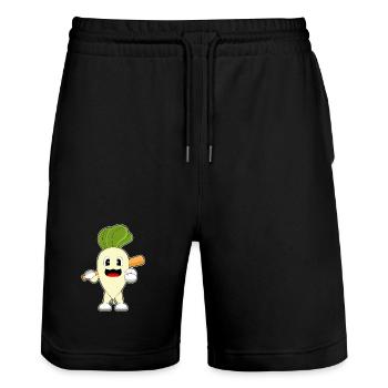 Radieschen Baseball Baseballschläger - Stanley/Stella Unisex Bio Joggingshorts Trainer  - Schwarz - Vorne - Nik (191cm) & Marisol (170cm)
