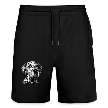 Dalmatian Dog Lover I Love Dalmatians - Stanley/Stella Trainer Unisex Organic Jogging Shorts - black - Front - Nik (191cm) & Marisol (170cm)