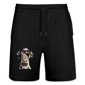 Dalmatian Dog Lover I Love Dalmatians - Stanley/Stella Trainer Unisex Organic Jogging Shorts - black - Front - Nik (191cm) & Marisol (170cm)