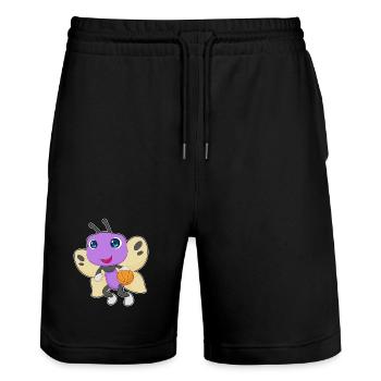papillon basketteur basketteur basket-ball - Short de jogging bio TRAINER Stanley/Stella unisexe - noir - Devant - Nik (191cm) & Marisol (170cm)