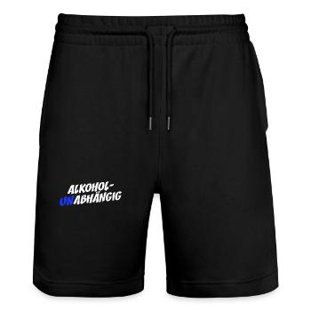 Alkoholunabhängig Sober Straight Edge Alkoholfrei - Stanley/Stella Unisex Bio Joggingshorts Trainer  - Schwarz - Vorne - Nik (191cm) & Marisol (170cm)