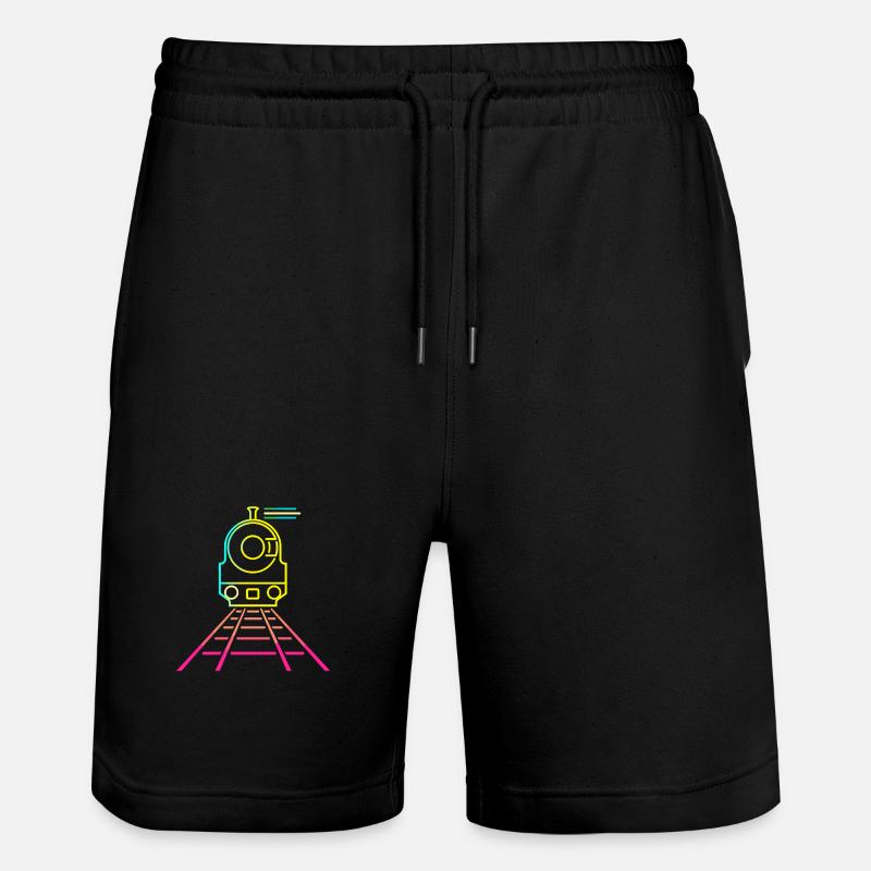 Style de dessin animé ferroviaire - Short de jogging bio TRAINER Stanley/Stella unisexe - noir