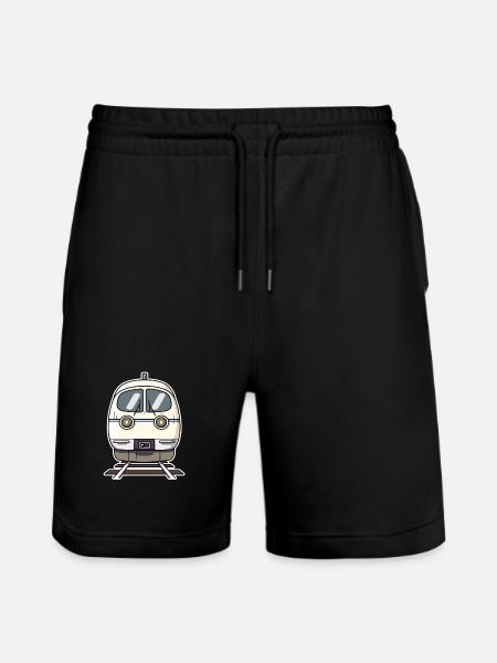 Train Cartoon Style - Stanley/Stella Trainer Unisex Organic Jogging Shorts - black