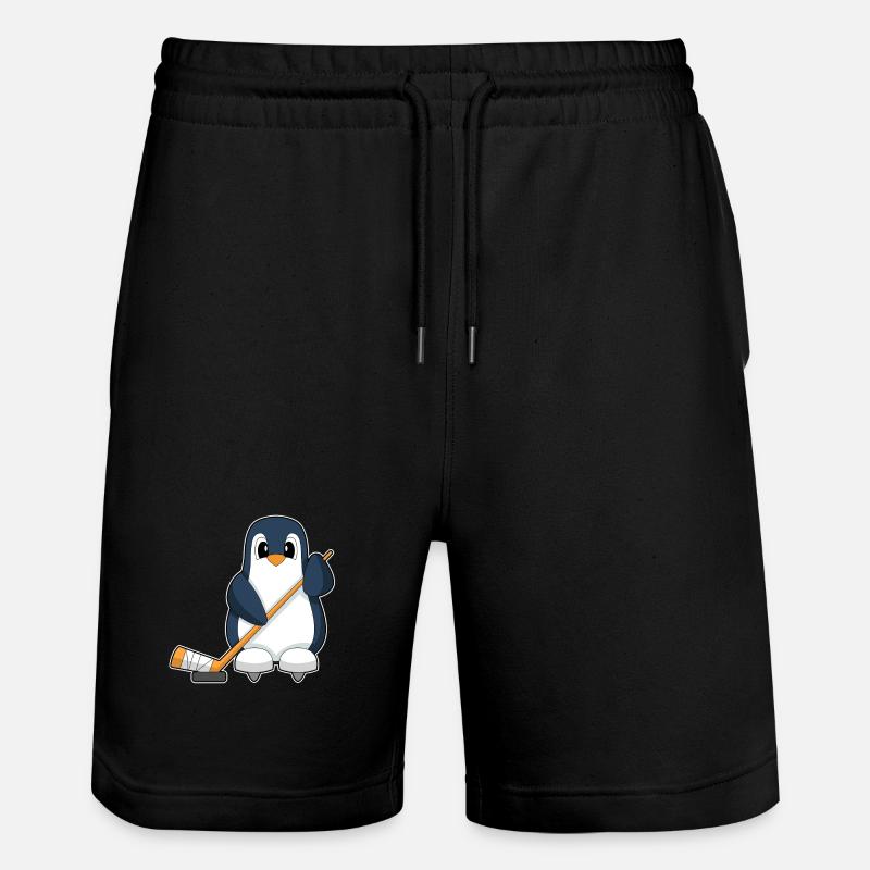 Pinguin Eishockey Eishockeyschläger - Stanley/Stella Unisex Bio Joggingshorts Trainer - Schwarz