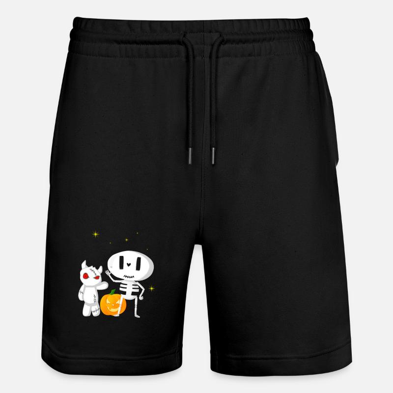 Halloweengesellschaft Gespenst und Monsterchen - Stanley/Stella Unisex Bio Joggingshorts Trainer  - Schwarz