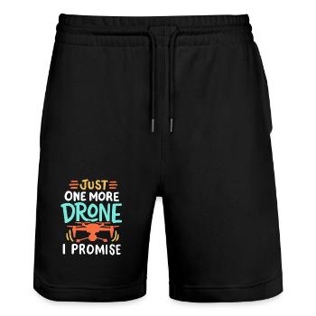 Drohnenpilot Drohnenrennfahrer - Stanley/Stella Unisex Bio Joggingshorts Trainer  - Schwarz - Vorne - Nik (191cm) & Marisol (170cm)
