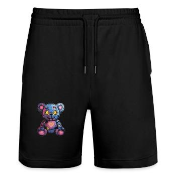 Kawaii Pastel Goth Cute Creepy Teddy Teddy Bear Goth - Stanley/Stella Trainer Unisex Organic Jogging Shorts - black - Front - Nik (191cm) & Marisol (170cm)