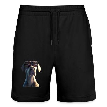 Dogue Allemand Hatz Mâle Saupacker Dogue Allemand - Short de jogging bio TRAINER Stanley/Stella unisexe - noir - Devant - Nik (191cm) & Marisol (170cm)
