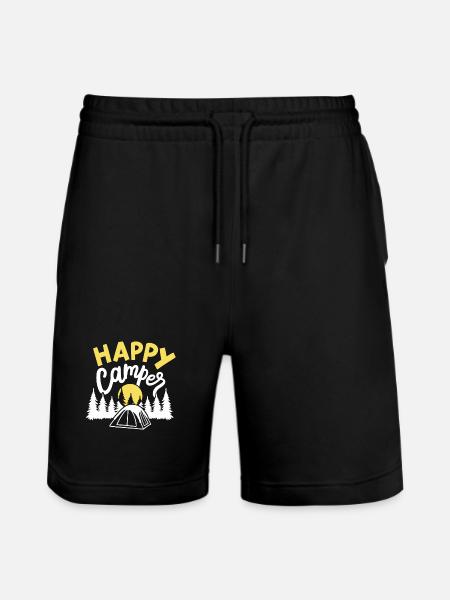 Camping Camper - Stanley/Stella Unisex Bio Joggingshorts Trainer - Schwarz
