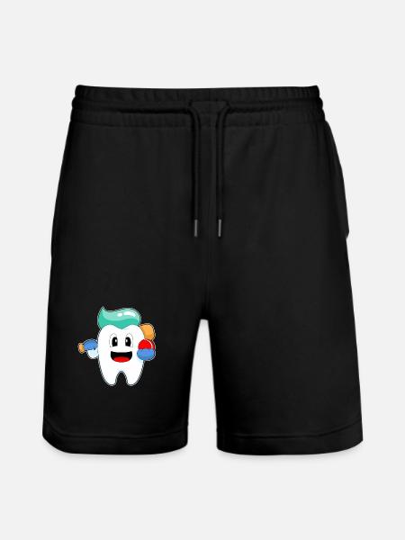 Tooth Cricket Cricket Bat - Stanley/Stella Trainer Unisex Organic Jogging Shorts - black