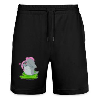 Seal Archer Arrow Bow - Stanley/Stella Trainer Unisex Organic Jogging Shorts - black - Front - Nik (191cm) & Marisol (170cm)