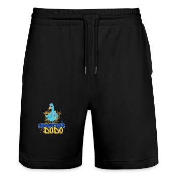 Gangster Dodo funny comic style - Stanley/Stella Trainer Unisex Organic Jogging Shorts - black - Front - Nik (191cm) & Marisol (170cm)