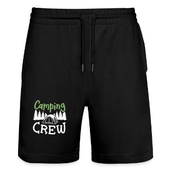 Camping Crew Camper - Stanley/Stella Unisex Bio Joggingshorts Trainer  - Schwarz - Vorne - Nik (191cm) & Marisol (170cm)