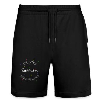 Throwing sarcasm around new - Stanley/Stella Unisex Bio Joggingshorts Trainer  - Schwarz - Vorne - Nik (191cm) & Marisol (170cm)
