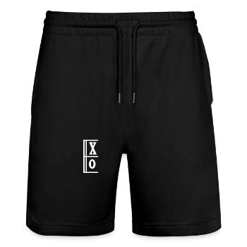 XO - Short de jogging bio TRAINER Stanley/Stella unisexe - noir - Devant - Nik (191cm) & Marisol (170cm)