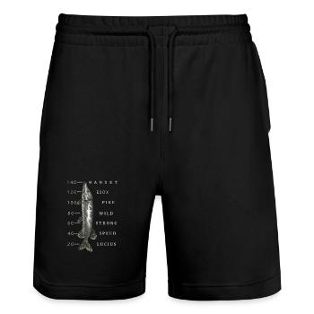 Big Pike - Stanley/Stella Trainer Unisex Organic Jogging Shorts - black - Front - Nik (191cm) & Marisol (170cm)