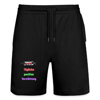 Renforcement positif quotidien - Short de jogging bio TRAINER Stanley/Stella unisexe - noir - Devant - Nik (191cm) & Marisol (170cm)