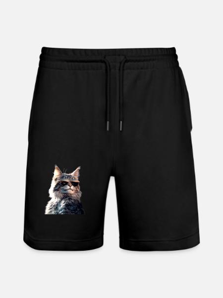 Maine Coon Cat Cat Mom Cat Maine Coon Cats - Stanley/Stella Trainer Unisex Organic Jogging Shorts - black