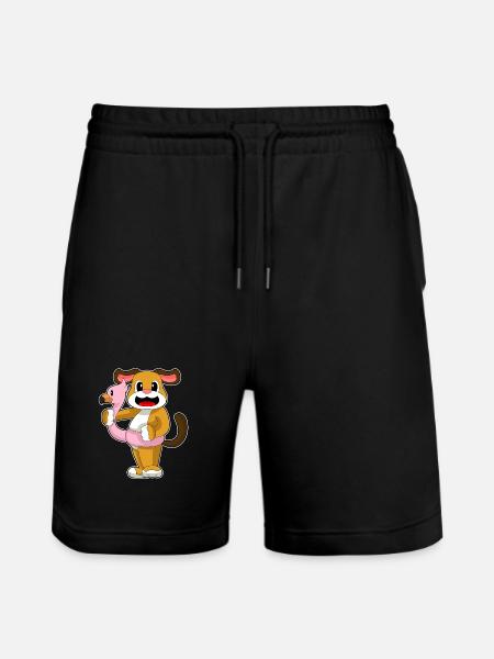 Dog Flamingo - Stanley/Stella Trainer Unisex Organic Jogging Shorts - black