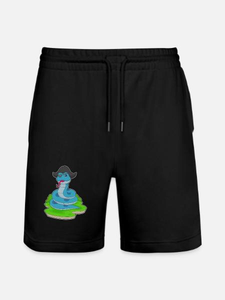 Snake Pirate Pirate Hat - Stanley/Stella Trainer Unisex Organic Jogging Shorts - black