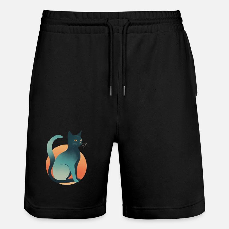 Chat noir - Short de jogging bio TRAINER Stanley/Stella unisexe - noir
