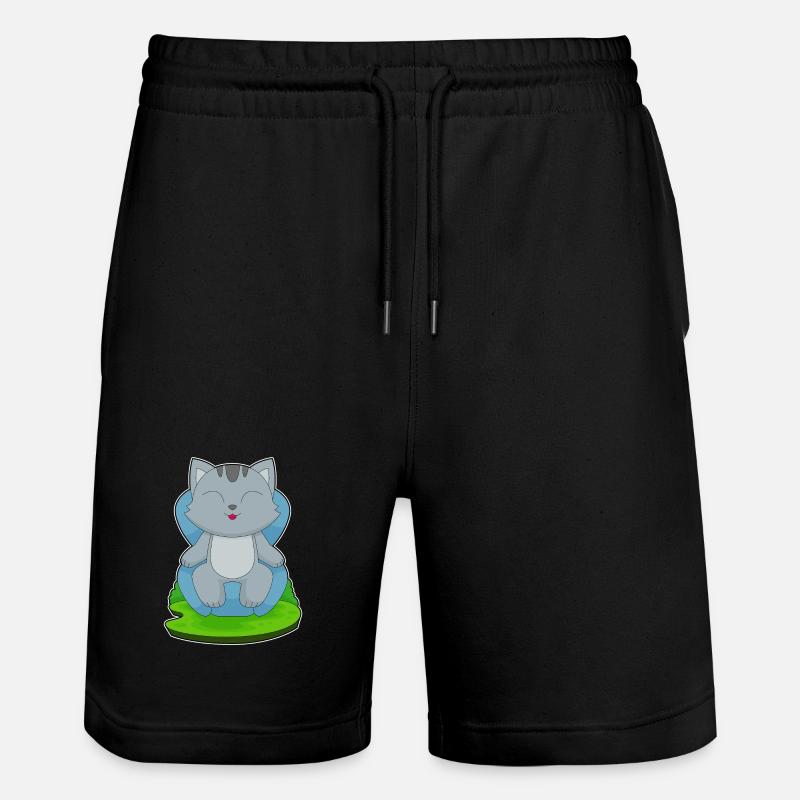 Katze Sessel - Stanley/Stella Unisex Bio Joggingshorts Trainer - Schwarz