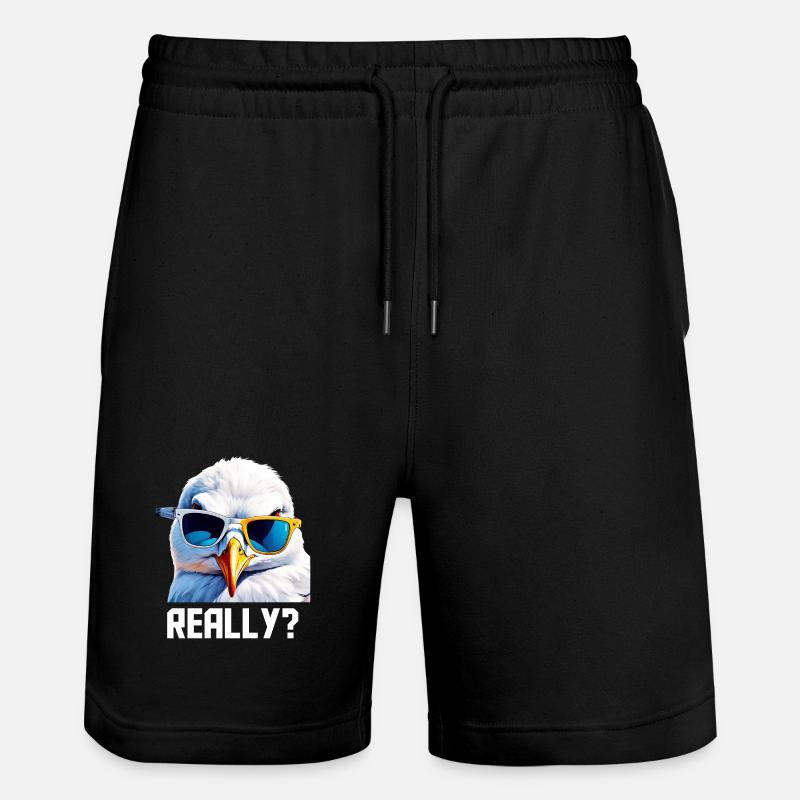 Really - Möwe mit Sonnebrille - Stanley/Stella Unisex Bio Joggingshorts Trainer  - Schwarz