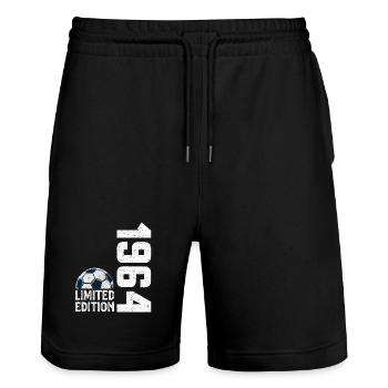 60th Anniversary 1964 Limited Edition Football - Stanley/Stella Trainer Unisex Organic Jogging Shorts - black - Front - Nik (191cm) & Marisol (170cm)