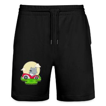 Cat Car - Stanley/Stella Trainer Unisex Organic Jogging Shorts - black - Front - Nik (191cm) & Marisol (170cm)